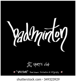 Sports poster calligraphy & illustration - hand drawn in vector / sport background