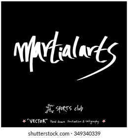 Sports poster calligraphy & illustration - hand drawn in vector / sport background