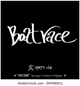 Sports poster calligraphy & illustration - hand drawn in vector / sport background
