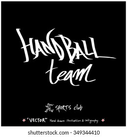 Sports poster calligraphy & illustration - hand drawn in vector / sport background