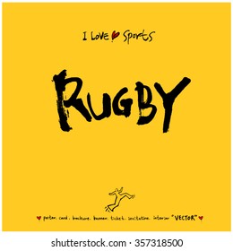 Sports poster calligraphy & illustration - vector / sport background