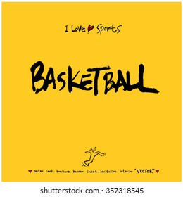Sports poster calligraphy & illustration - vector / sport background