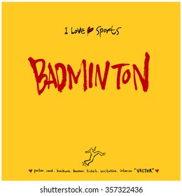 Sports poster calligraphy & illustration - vector / sport background