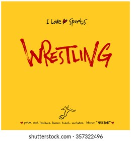 Sports poster calligraphy & illustration - vector / sport background