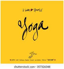 Sports poster calligraphy & illustration - vector / sport background
