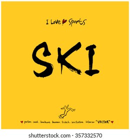 Sports poster calligraphy & illustration - vector / sport background