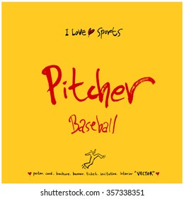 Sports poster calligraphy & illustration - vector / sport background