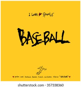 Sports poster calligraphy & illustration - vector / sport background