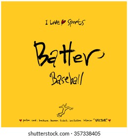 Sports poster calligraphy & illustration - vector / sport background