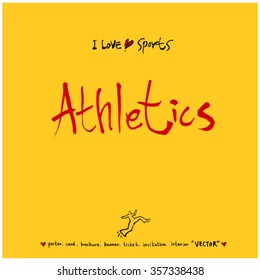 Sports poster calligraphy & illustration - vector / sport background