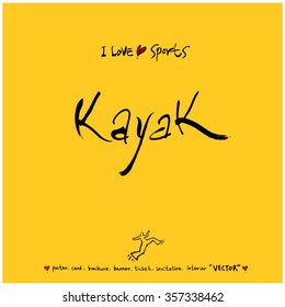 Sports poster calligraphy & illustration - vector / sport background