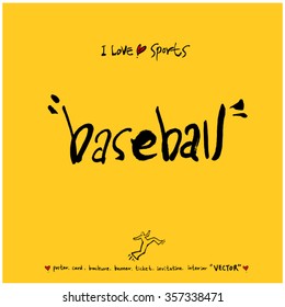 Sports poster calligraphy & illustration - vector / sport background