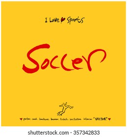 Sports poster calligraphy & illustration - vector / sport background