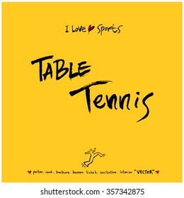 Sports poster calligraphy & illustration - vector / sport background