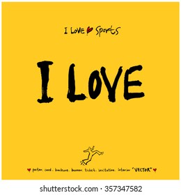 Sports poster calligraphy & illustration - vector / sport background