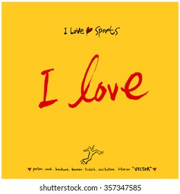 Sports poster calligraphy & illustration - vector / sport background
