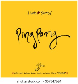 Sports poster calligraphy & illustration - vector / sport background