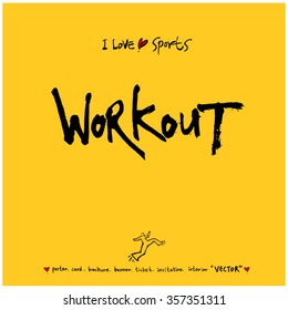 Sports poster calligraphy & illustration - vector / sport background
