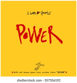 Sports poster calligraphy & illustration - vector / sport background