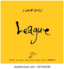 Sports poster calligraphy & illustration - vector / sport background