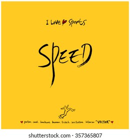 Sports poster calligraphy & illustration - vector / sport background