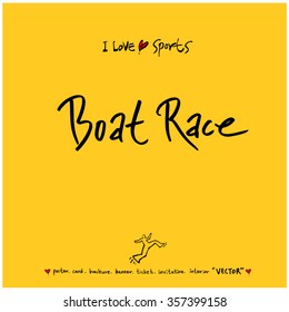 Sports poster calligraphy & illustration - vector / sport background