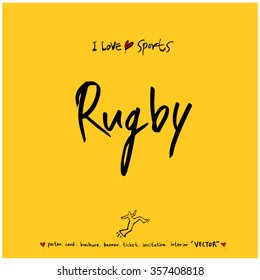 Sports poster calligraphy & illustration - vector / sport background