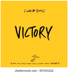 Sports poster calligraphy & illustration - vector / sport background