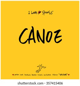 Sports poster calligraphy & illustration - vector / sport background