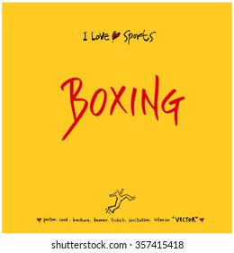Sports poster calligraphy & illustration - vector / sport background