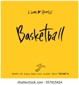 Sports poster calligraphy & illustration - vector / sport background