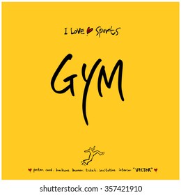 Sports poster calligraphy & illustration - vector / sport background