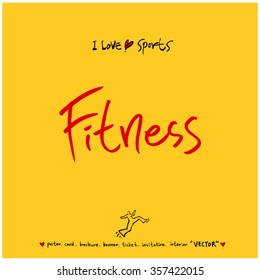 Sports poster calligraphy & illustration - vector / sport background