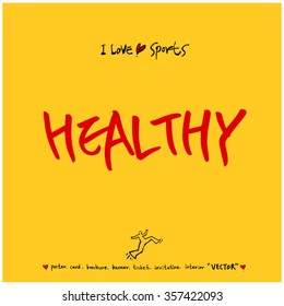 Sports poster calligraphy & illustration - vector / sport background