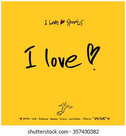 Sports poster calligraphy & illustration - vector / sport background
