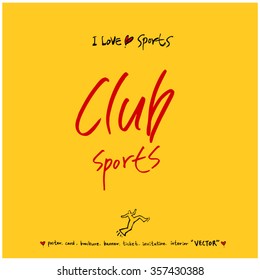 Sports poster calligraphy & illustration - vector / sport background