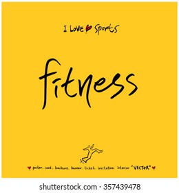 Sports poster calligraphy & illustration - vector / sport background