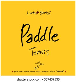 Sports poster calligraphy & illustration - vector / sport background