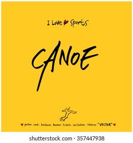 Sports poster calligraphy & illustration - vector / sport background