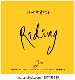 Sports poster calligraphy & illustration - vector / sport background