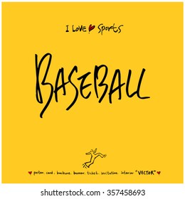 Sports poster calligraphy & illustration - vector / sport background