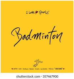 Sports poster calligraphy & illustration - vector / sport background