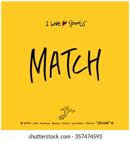 Sports poster calligraphy & illustration - vector / sport background