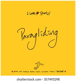 Sports poster calligraphy & illustration - vector / sport background