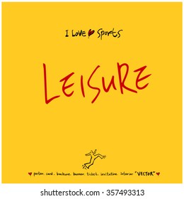Sports poster calligraphy & illustration - vector / sport background