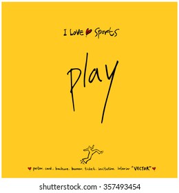 Sports poster calligraphy & illustration - vector / sport background