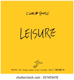 Sports poster calligraphy & illustration - vector / sport background