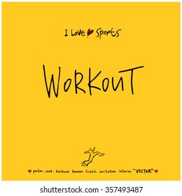 Sports poster calligraphy & illustration - vector / sport background
