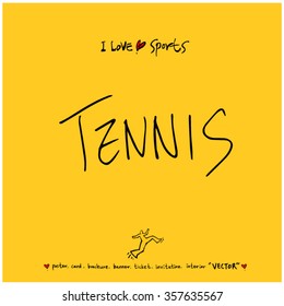 Sports poster calligraphy & illustration - vector / sport background