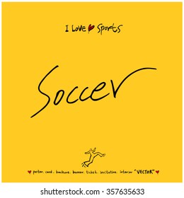 Sports poster calligraphy & illustration - vector / sport background